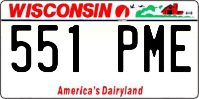 WI license plate 551PME