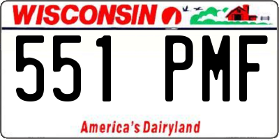 WI license plate 551PMF