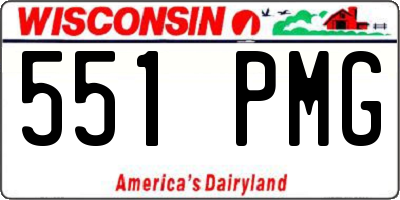 WI license plate 551PMG