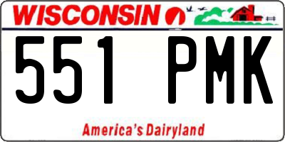 WI license plate 551PMK