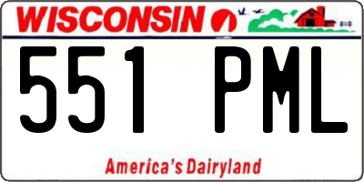 WI license plate 551PML
