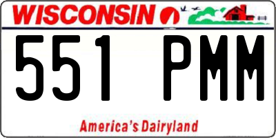 WI license plate 551PMM