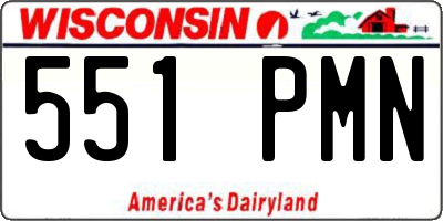 WI license plate 551PMN