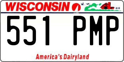 WI license plate 551PMP