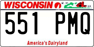 WI license plate 551PMQ