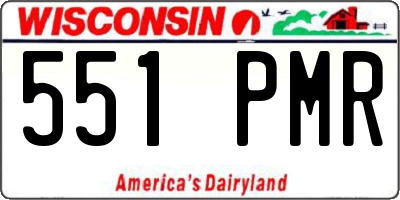 WI license plate 551PMR