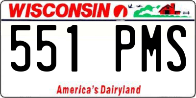 WI license plate 551PMS