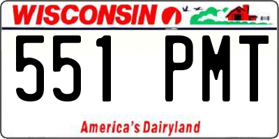 WI license plate 551PMT