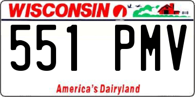 WI license plate 551PMV