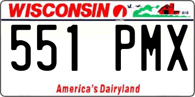 WI license plate 551PMX