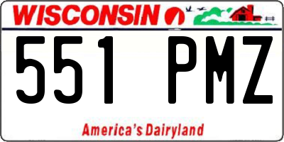 WI license plate 551PMZ