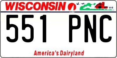 WI license plate 551PNC