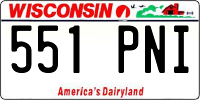 WI license plate 551PNI