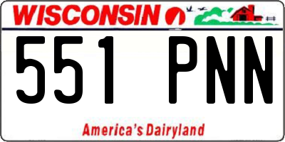 WI license plate 551PNN