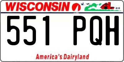 WI license plate 551PQH