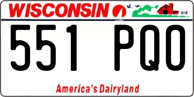 WI license plate 551PQO