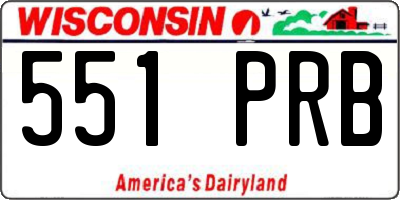 WI license plate 551PRB