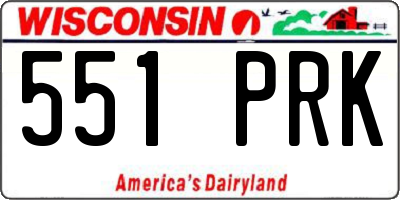 WI license plate 551PRK
