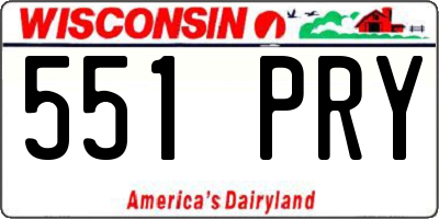 WI license plate 551PRY
