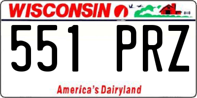 WI license plate 551PRZ