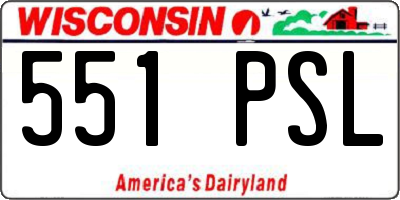 WI license plate 551PSL