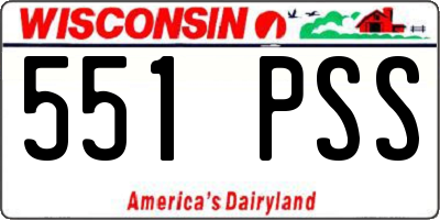 WI license plate 551PSS