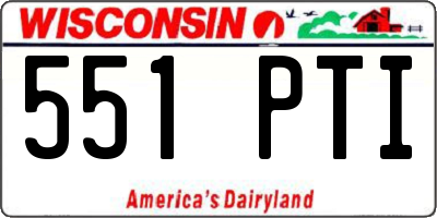 WI license plate 551PTI