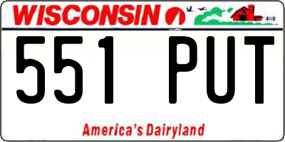 WI license plate 551PUT