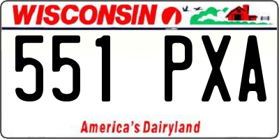 WI license plate 551PXA