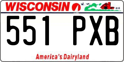 WI license plate 551PXB