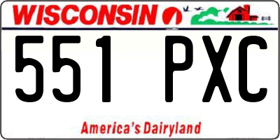 WI license plate 551PXC