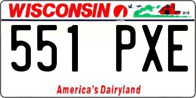 WI license plate 551PXE