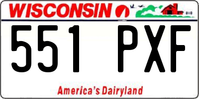 WI license plate 551PXF