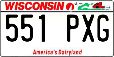 WI license plate 551PXG