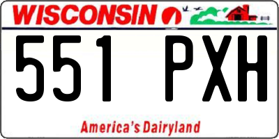 WI license plate 551PXH