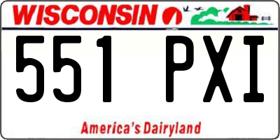 WI license plate 551PXI