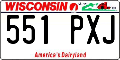 WI license plate 551PXJ