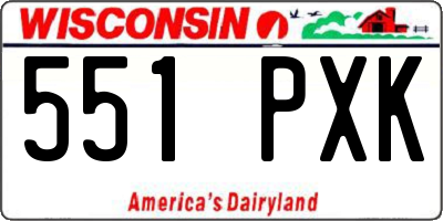 WI license plate 551PXK