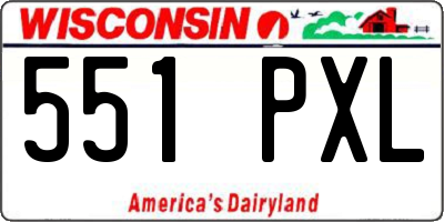 WI license plate 551PXL