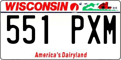 WI license plate 551PXM