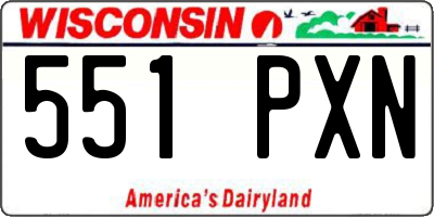 WI license plate 551PXN