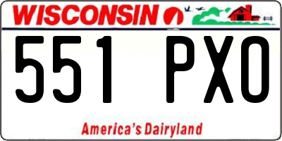 WI license plate 551PXO