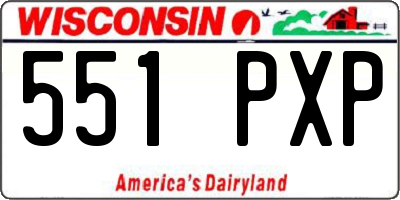 WI license plate 551PXP