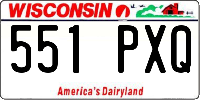 WI license plate 551PXQ