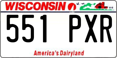 WI license plate 551PXR