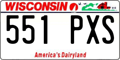WI license plate 551PXS
