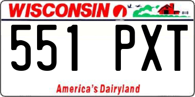 WI license plate 551PXT