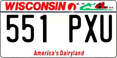 WI license plate 551PXU