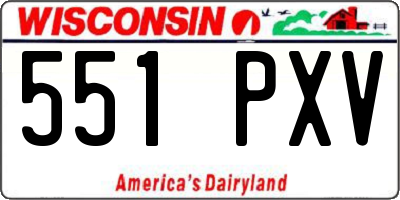 WI license plate 551PXV