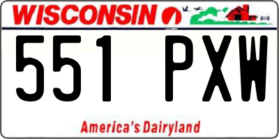 WI license plate 551PXW